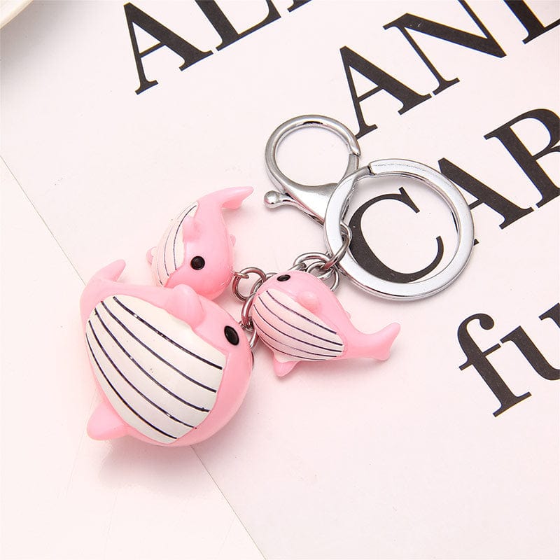 Gentle Giant Lovely Pink Whales Keychain | NueShiny