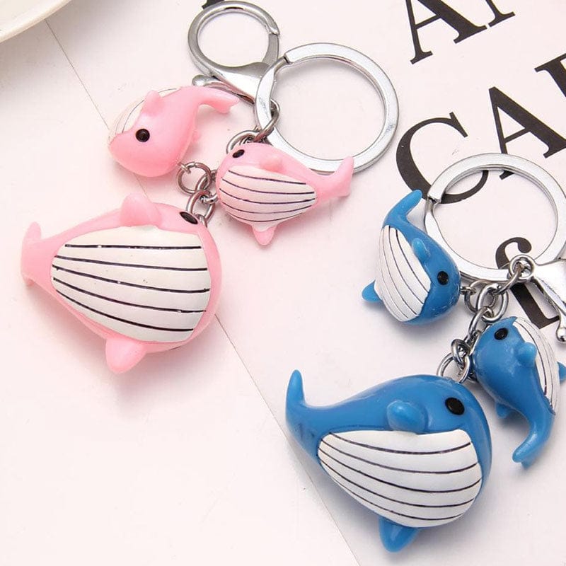 Gentle Giant Lovely Pink Whales Keychain | NueShiny