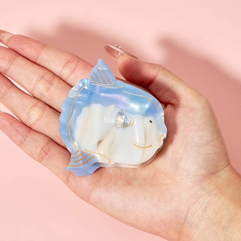 Small  Blue Mola Mola,Ocean Sunfish Hair Claw | NueShiny