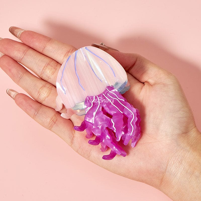 Medium Pink-Purple Small Jellyfish Hair Claw | NueShiny