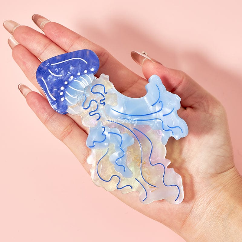 Jumbo Blue Giant Jellyfish Hair Claw | NueShiny