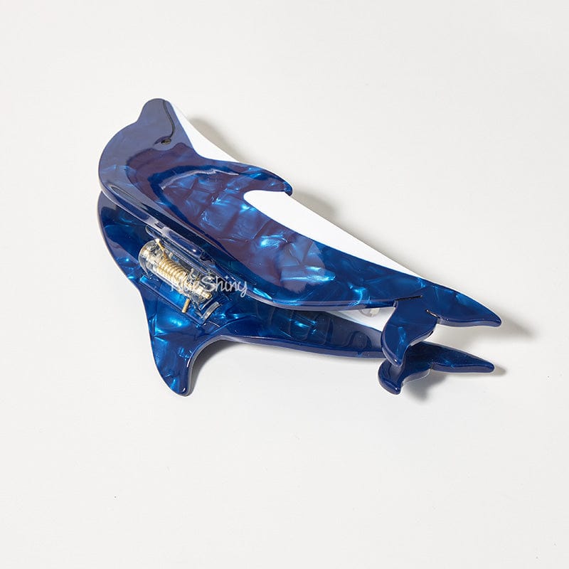 Jumbo Blue Dolphin Hair Claw | NueShiny