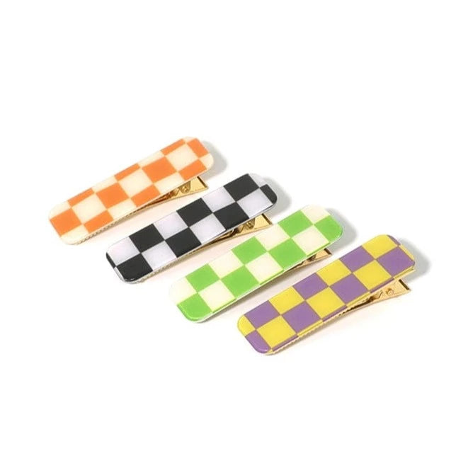 Never Land Checkered Clips 4Pcs Set