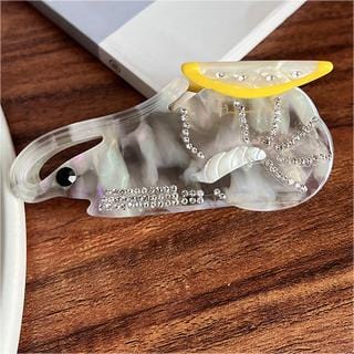 Diamond Lemon Shrimp Acetate Hair Claw In Grey丨NueShiny