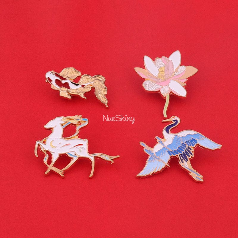 2024 Japanese Lucky Koi Fish Enamel Lapel Pin Brooch丨NueShiny