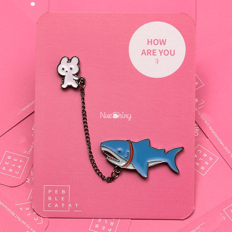 Adorable Bunny and Shark Enamel Lapel Brooch丨NueShiny