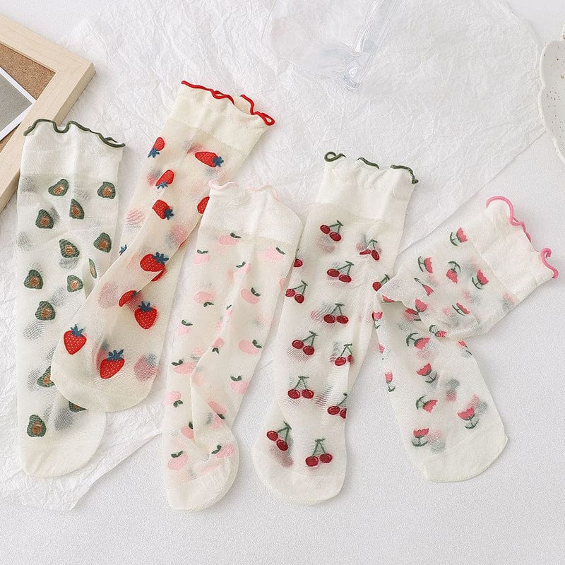 Flower Transparent Socks丨NueShiny