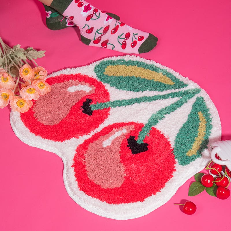 Cherry Fluffy Rug Handmade Tufted丨NueShiny