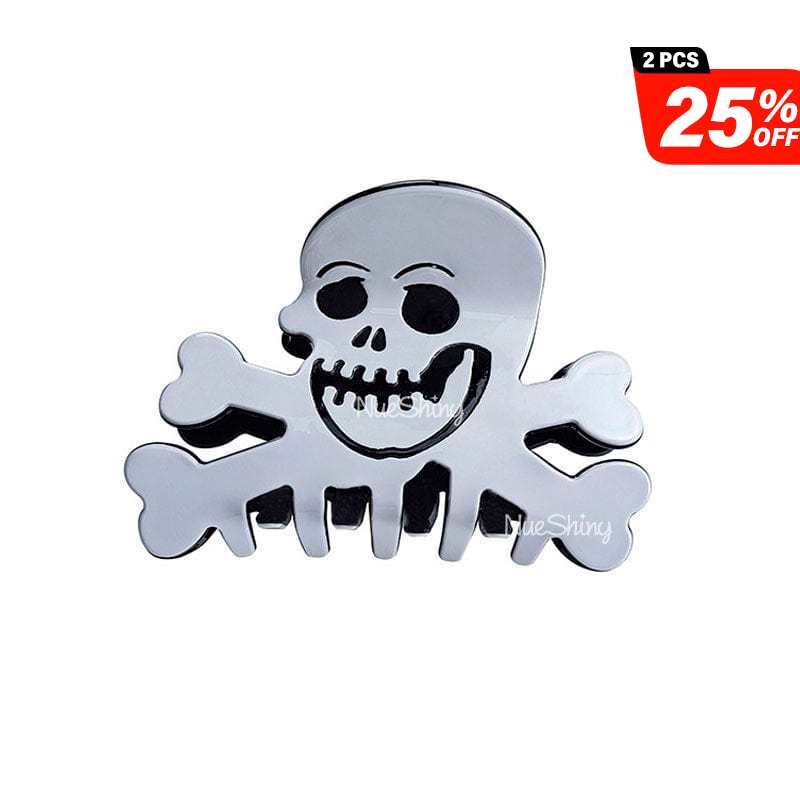 White Skull Happy Halloween Hair Claw