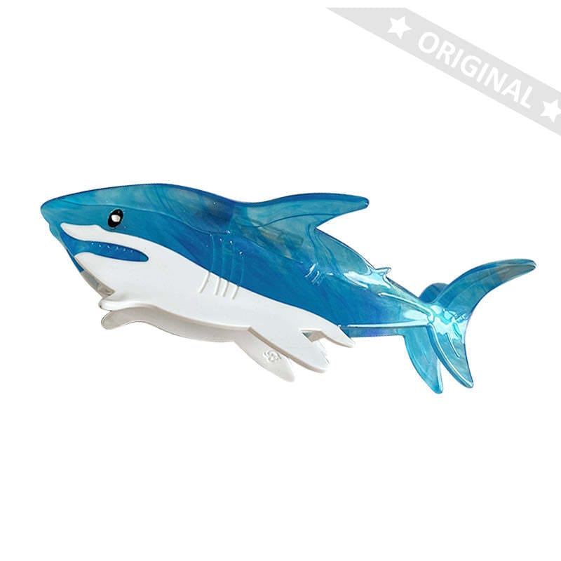 Large  Cartoon Translucent Blue Shark Hair Claw | NueShiny