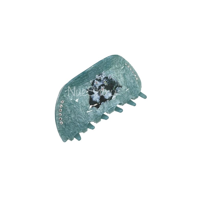 Mint Green Cuddly Cat Hair Claw | NueShiny