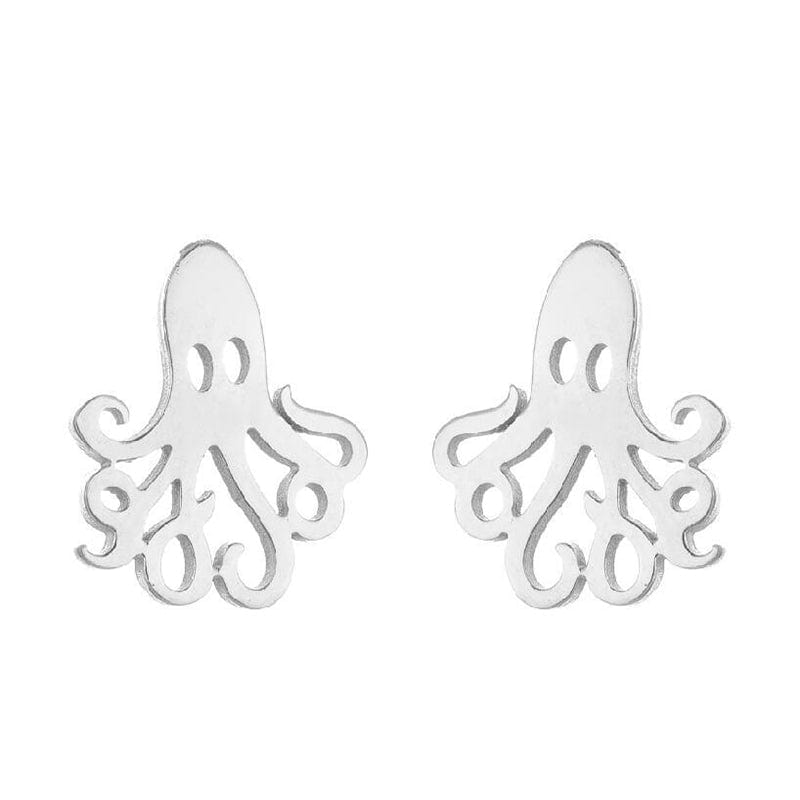 Sterling Silver Octopus Earrings丨NueShiny