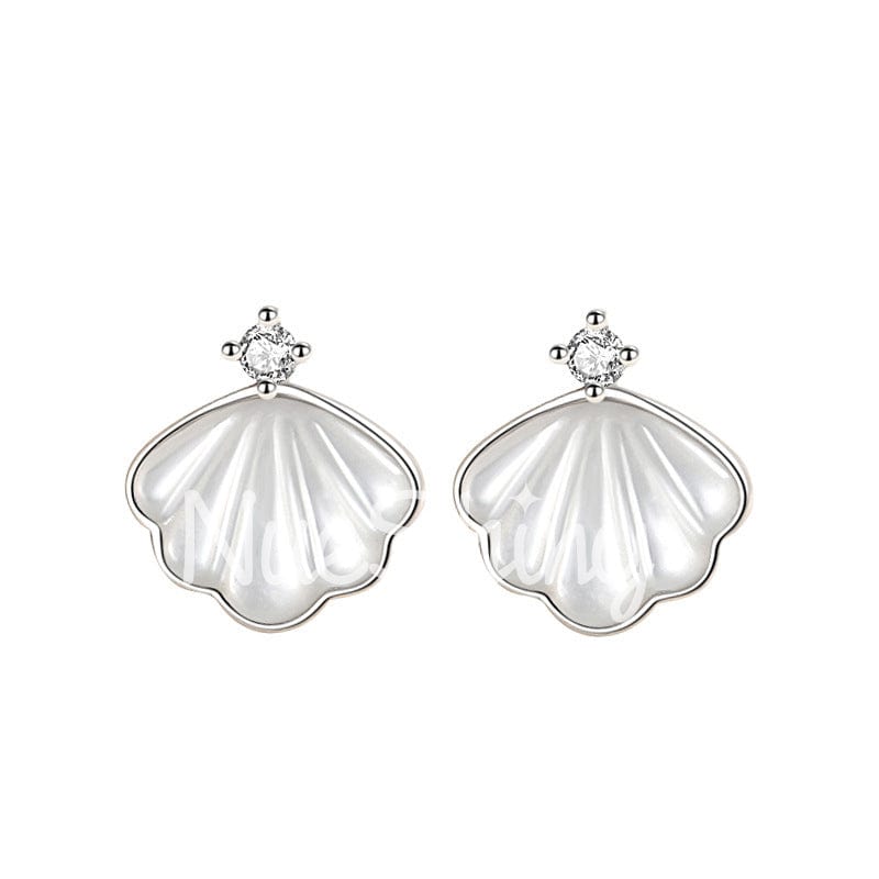 Silver Pearl Shell Elegant Earrings | NueShiny