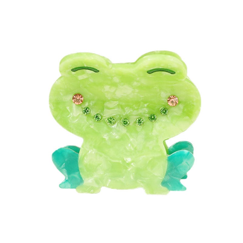 Mini Green frog acetate hair claw | NueShiny