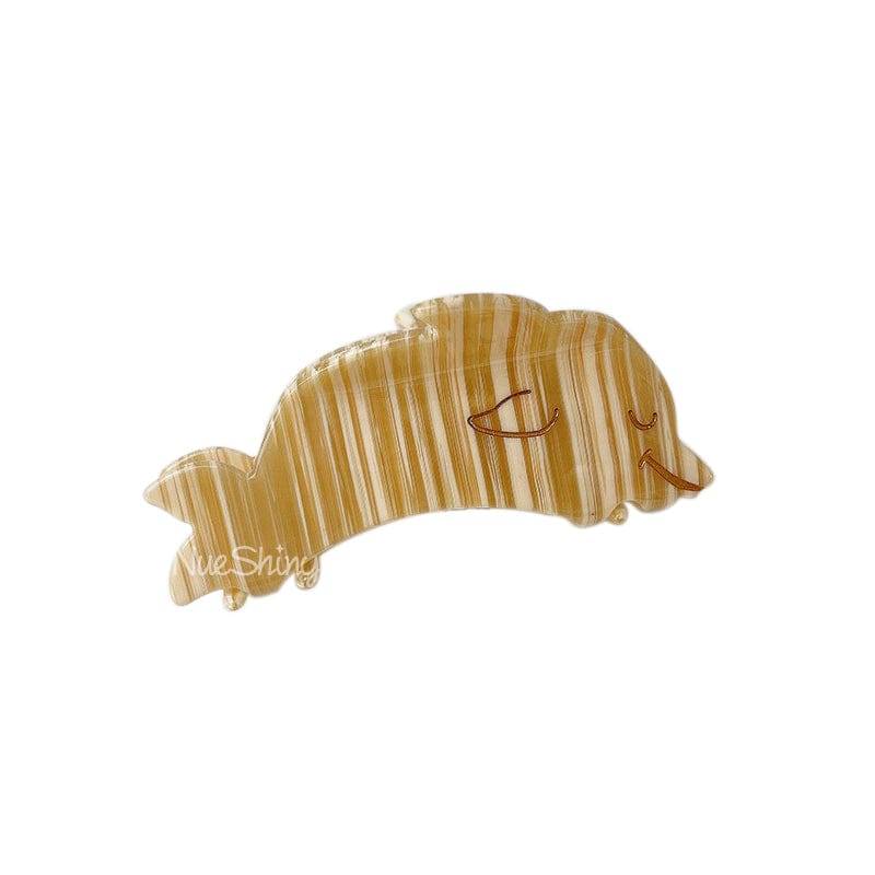 Yellow Beige Marine Dolphin Hair Claw | NueShiny