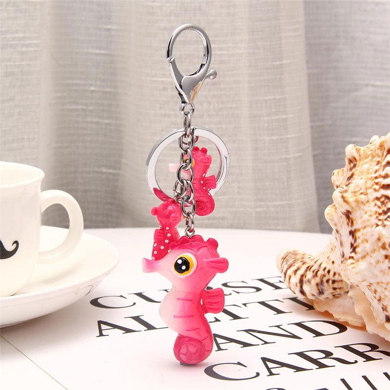 Lovely Pink Seahorse Keychain | NueShiny