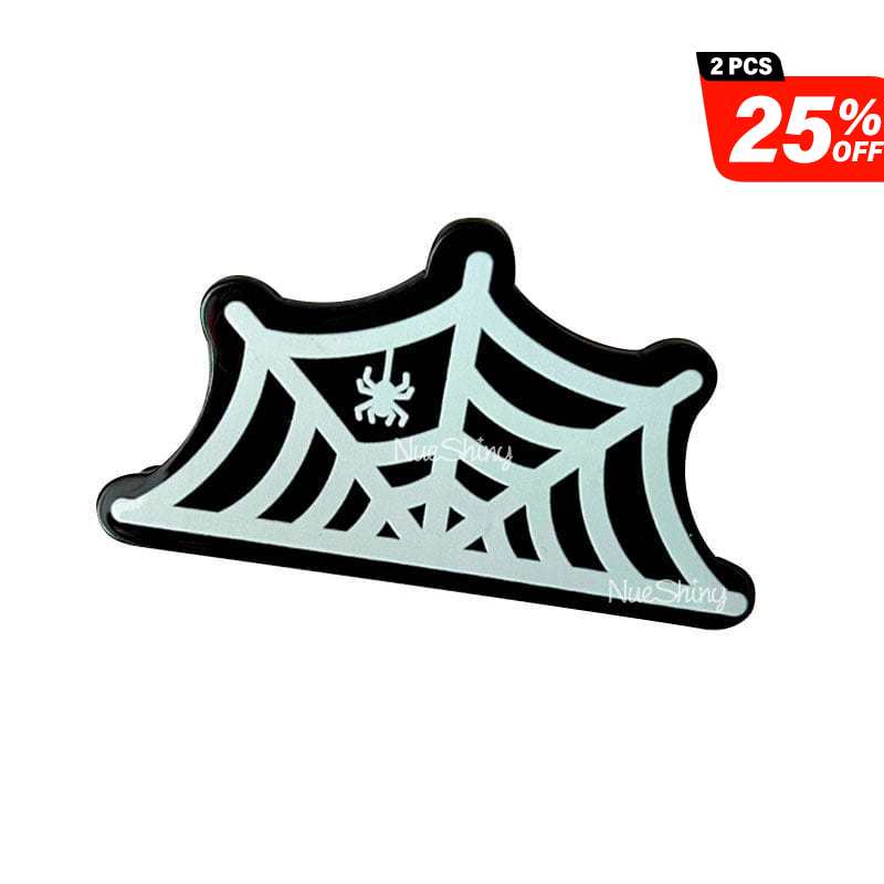 White Spider Web Happy Halloween Hair Claw