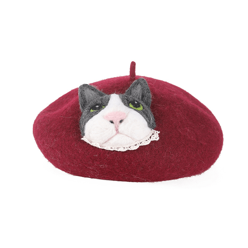 Burgundy Cat Hat | Nueshiny