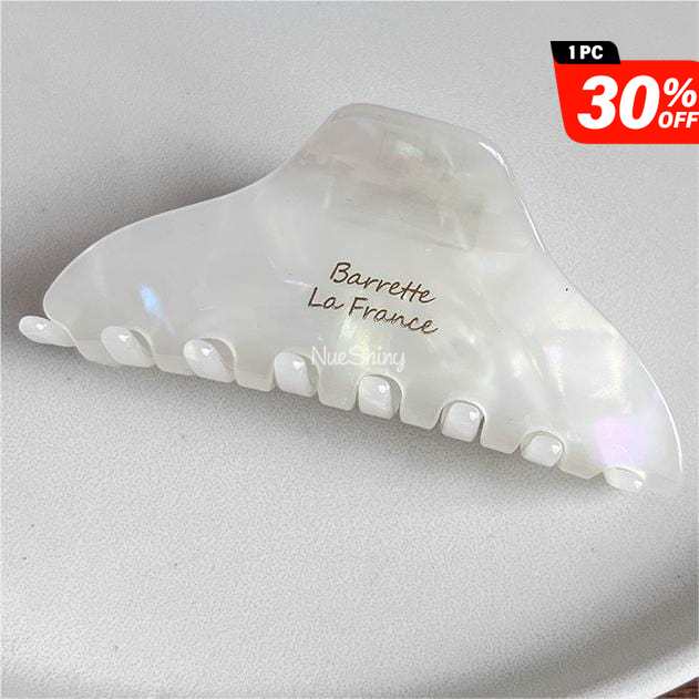 Elegant Hair Claw Temperament Shark Clip In Pearl White丨NueShiny