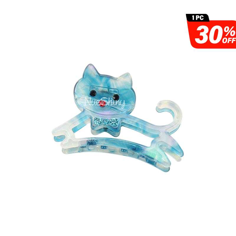 Animated Jumping Blue Cat Hair Claw丨NueShiny