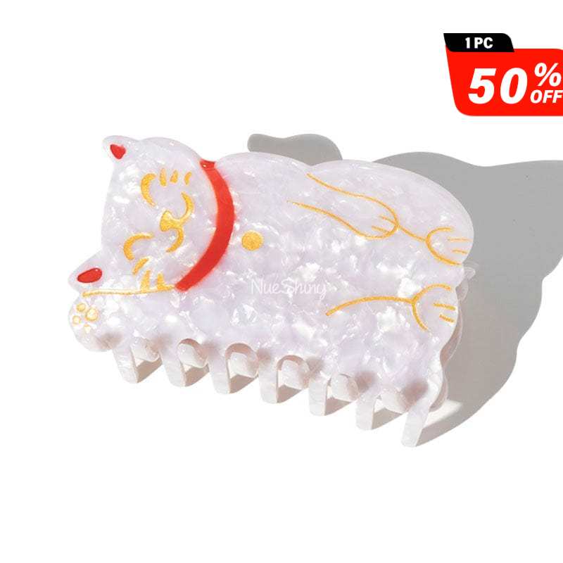 Smile Get Rich Lucky Cat Hair Claw