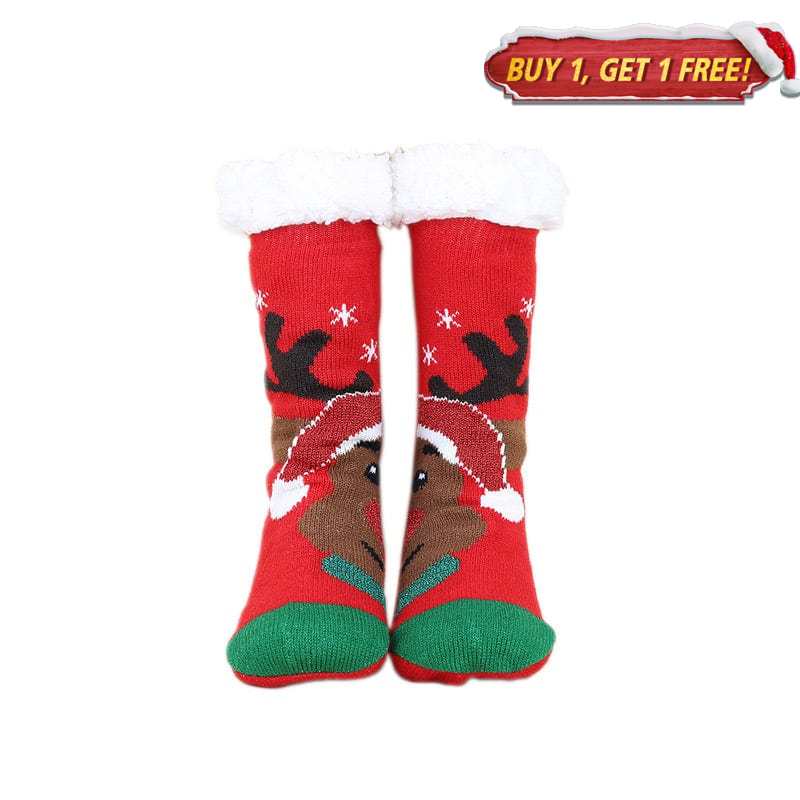 Sleigh Elk Christmas Red Socks丨NueShiny