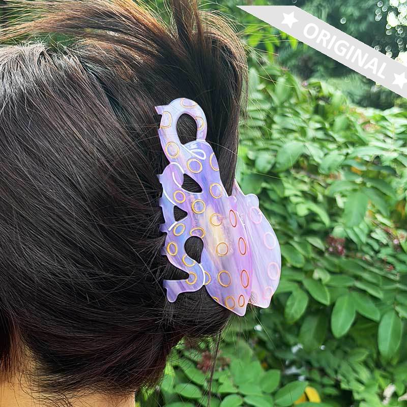 Large Pink Blue-Ringed Octopus Hair Claw | Nueshiny