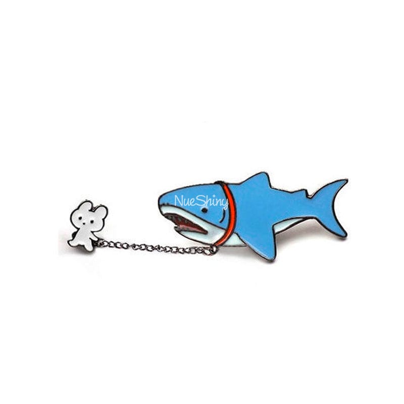 Adorable Bunny and Shark Enamel Lapel Brooch丨NueShiny