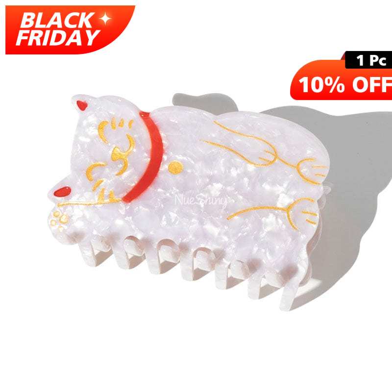 Smile Get Rich Lucky Cat Hair Claw