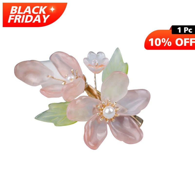 Medium Pink Glass Flower Hair Claws (one pair) | NueShiny