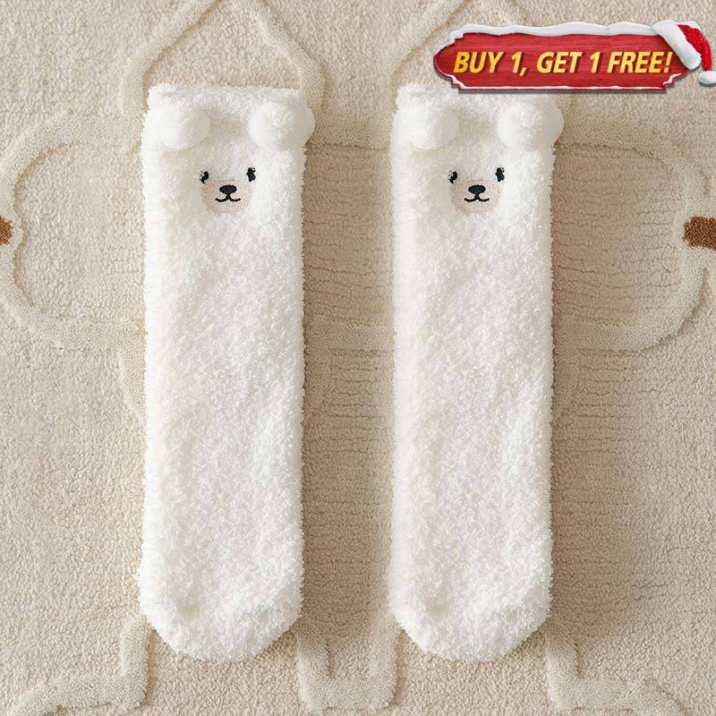 White Fleece Thick Socks丨NueShiny