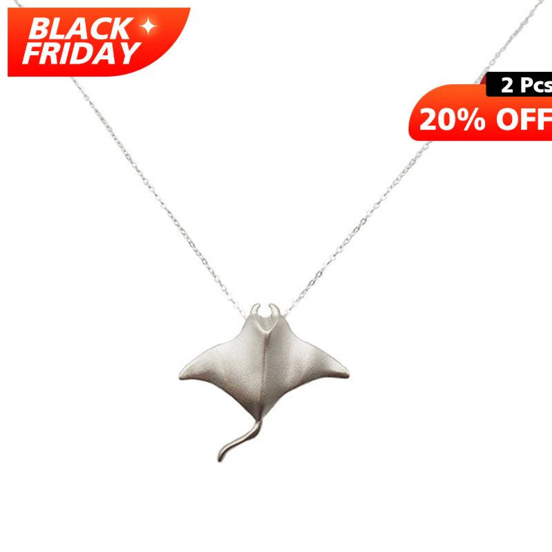 Sterling Silver Manta Ray Necklace丨NueShiny