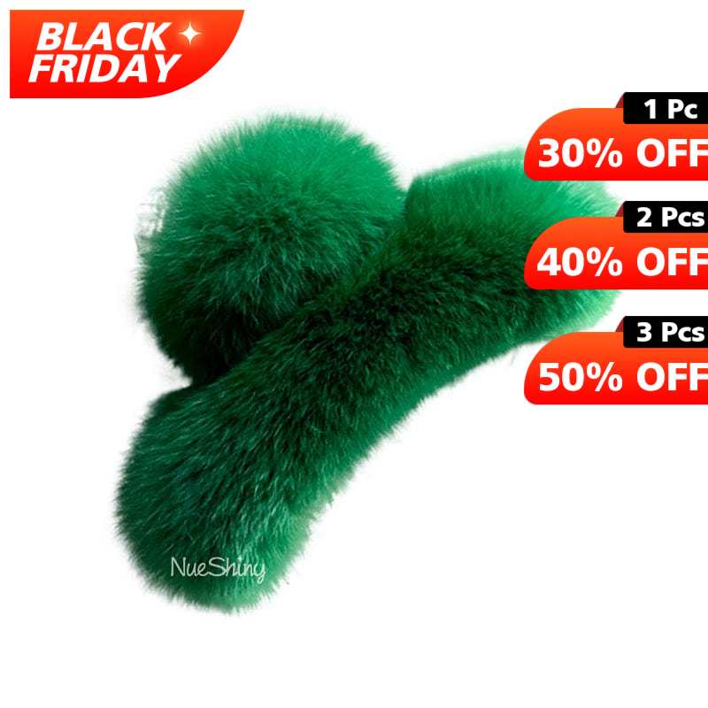 Autumn Winter Dark Green Plush Hair Claw丨NueShiny