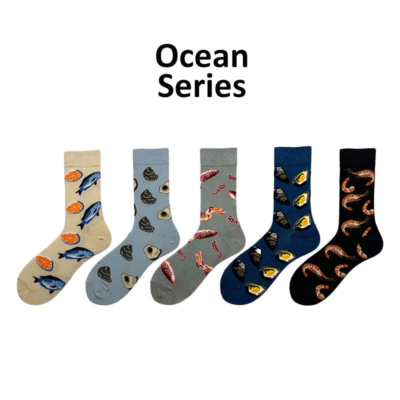 5 Pairs of Funny Ocean Series Socks丨NueShiny