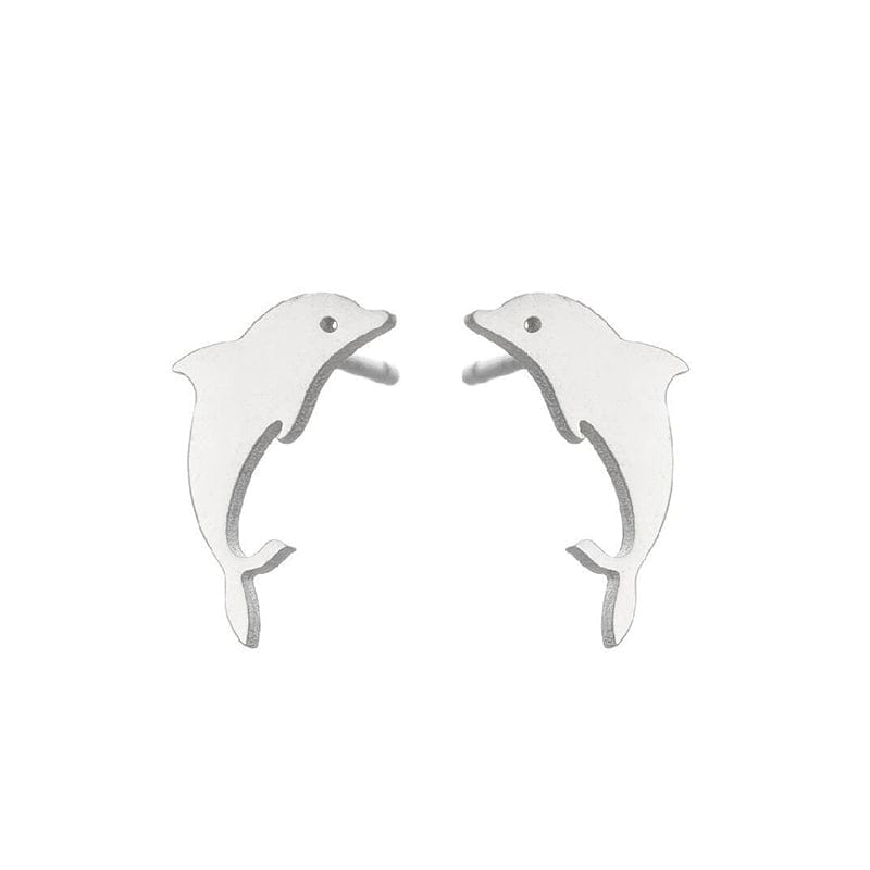 Sterling Silver Whale Earrings丨NueShiny