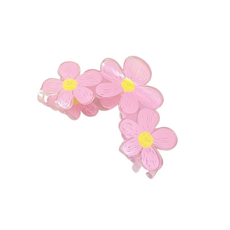 Transparent Pink Flower Sweet Hair Claw丨NueShiny