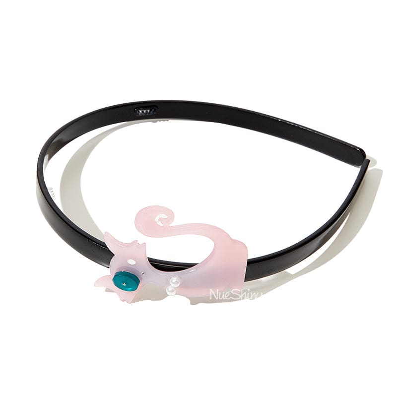 Cute Pink Cat Pearl Decorated Hairband丨NueShiny