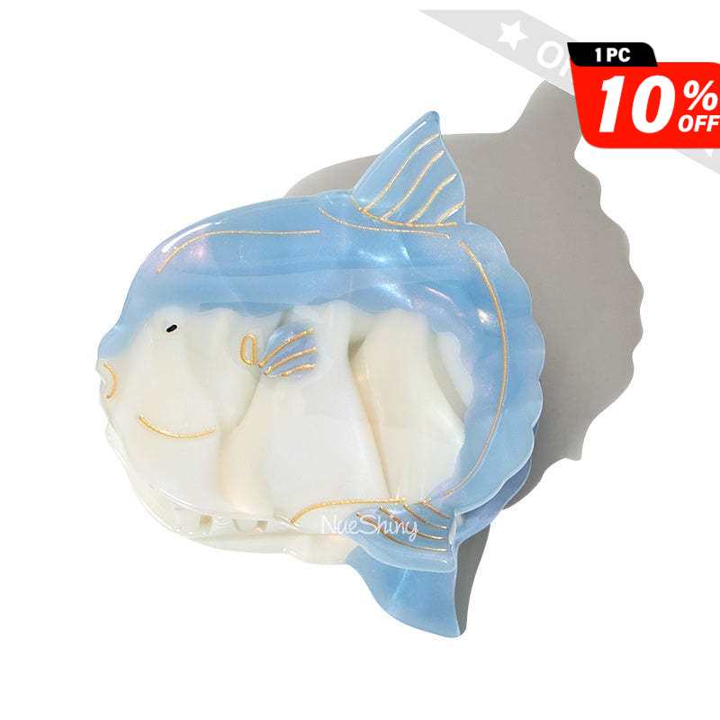 Small  Blue Mola Mola,Ocean Sunfish Hair Claw | NueShiny