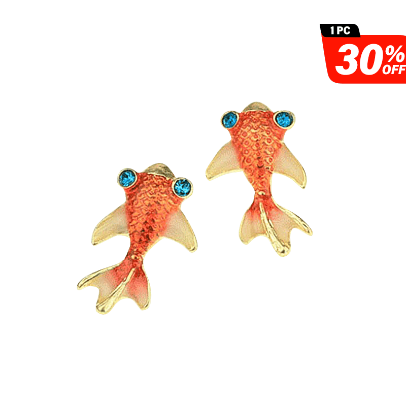 Blue Diamond Little Goldfish Earrings | NueShiny