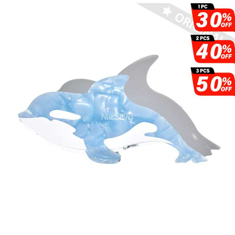 Jumbo Diamond Blue Orca Hair Claw Clip Killer Whale Shark Ocean Lover Series Hair Claw丨NueShiny