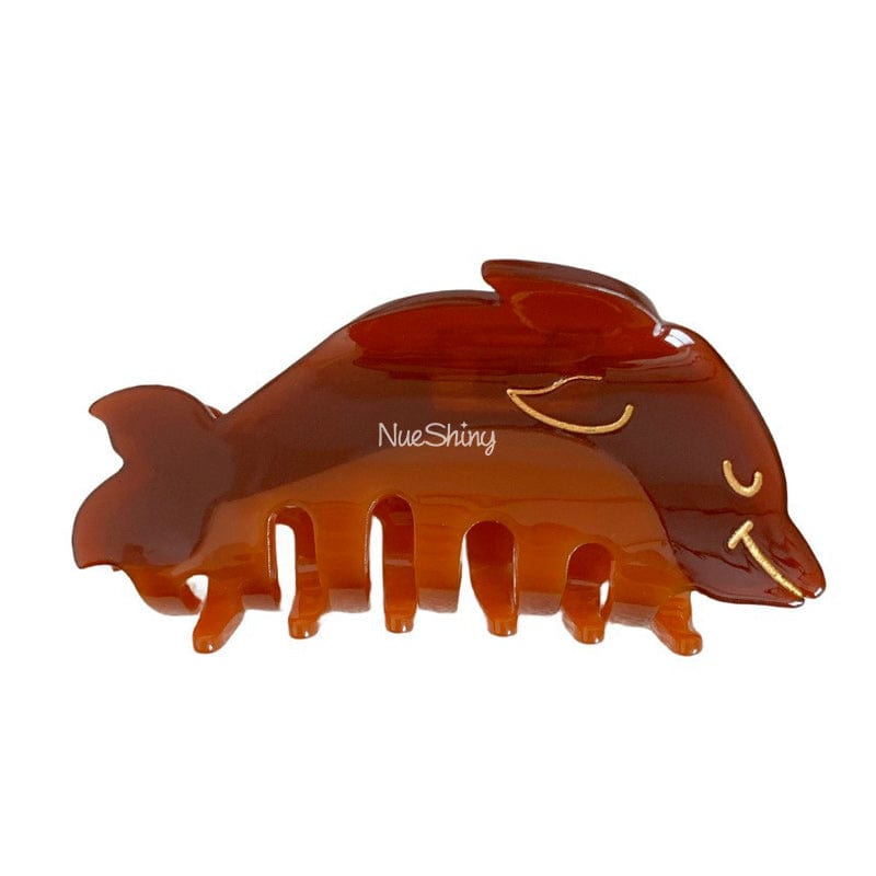 Sleek Brown Dolphin Hair Claw | NueShiny