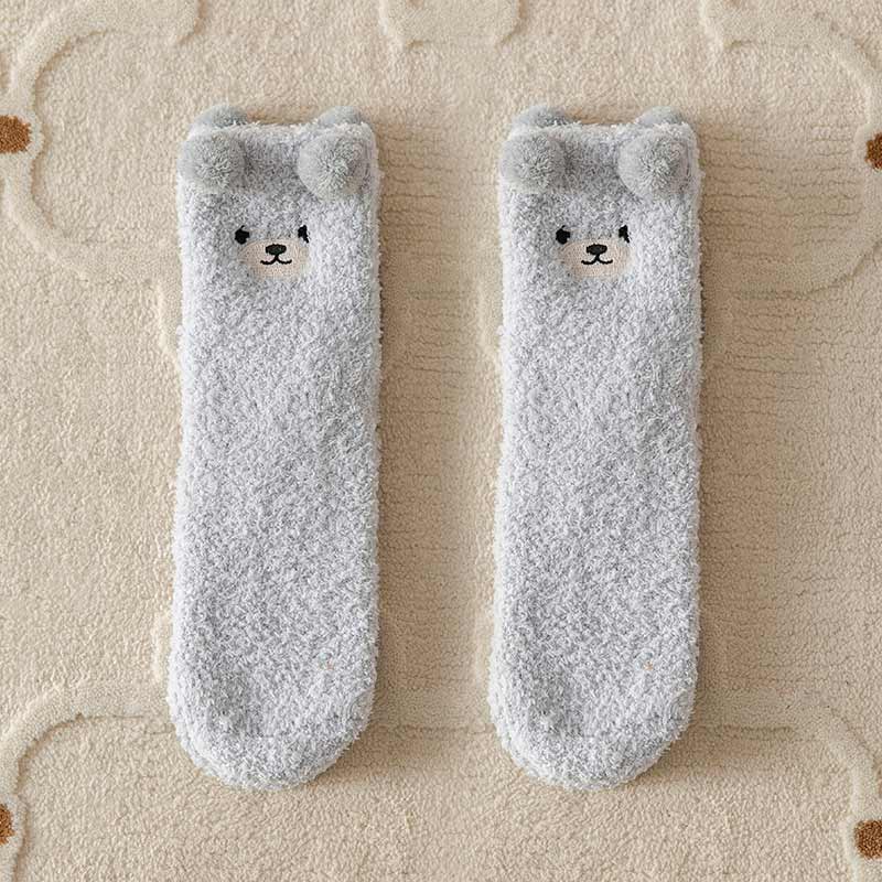 Grey Fleece Thick Socks丨NueShiny