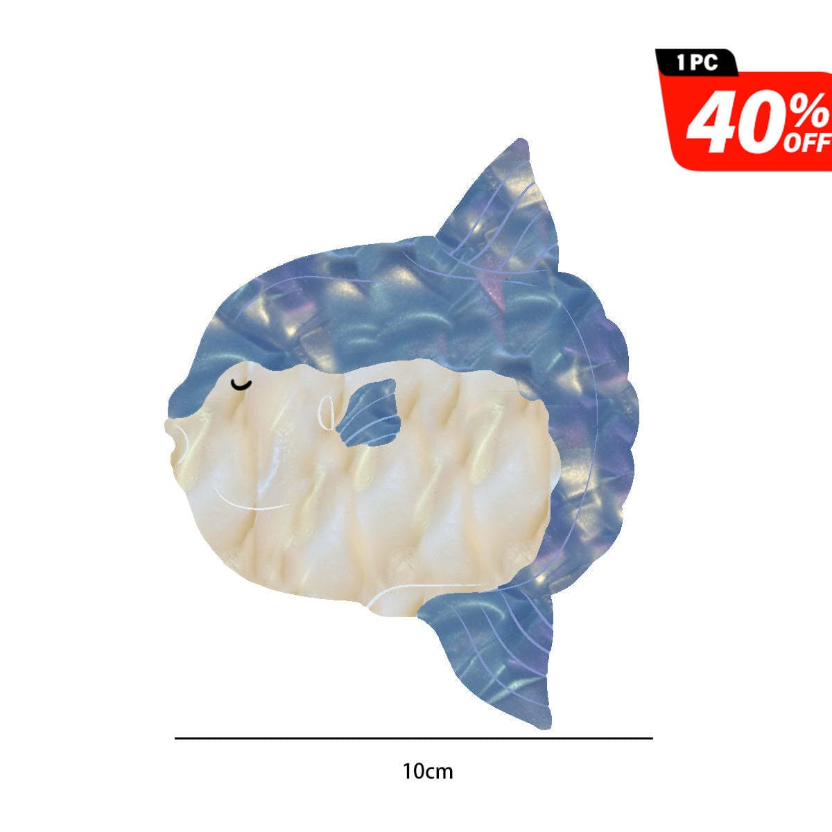 Pre-sale Large  Blue Mola Mola,Ocean Sunfish Hair Claw | NueShiny