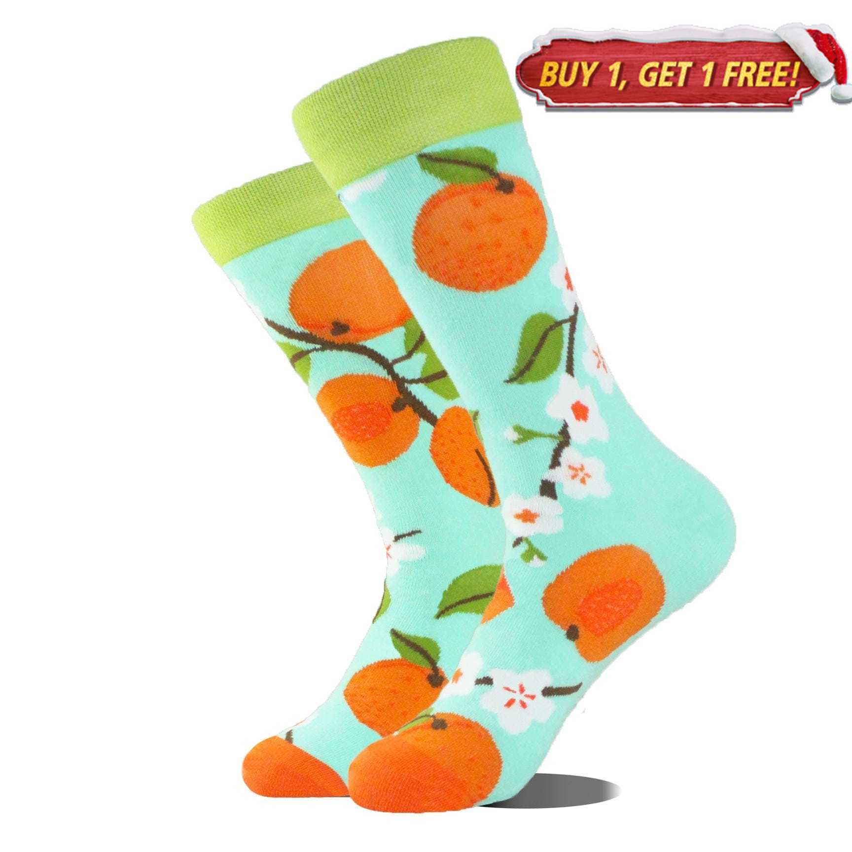 Orange Mismatched Socks | Nueshiny