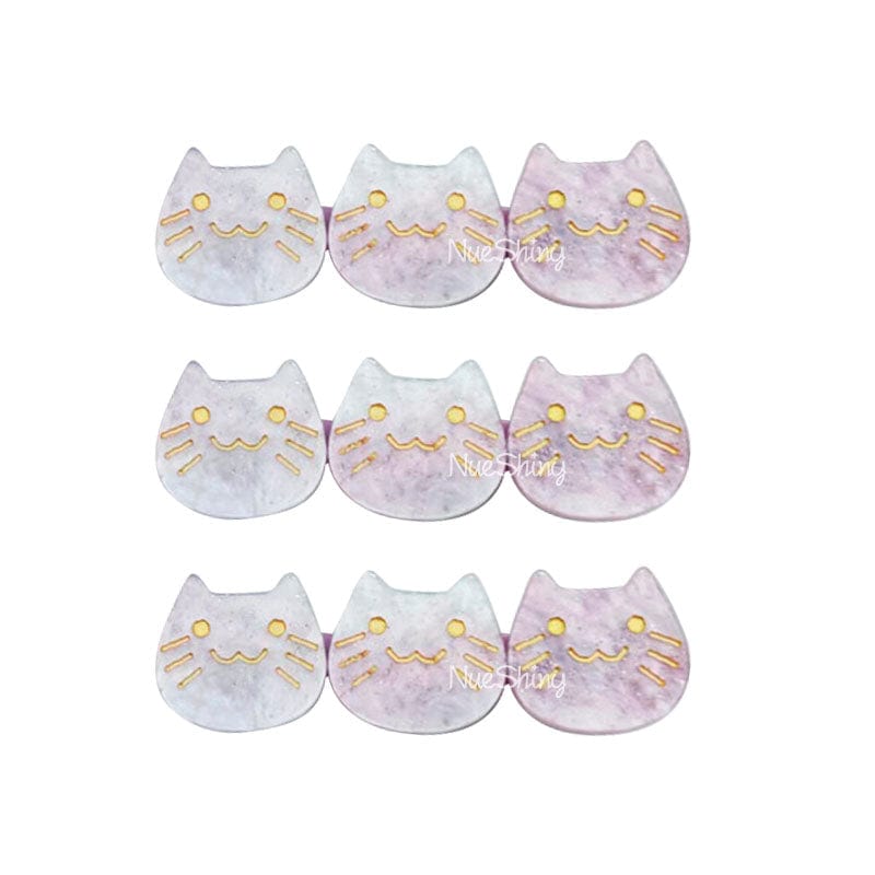 3Pcs Sparkling Purple Cute Cat Hair Clips丨NueShiny