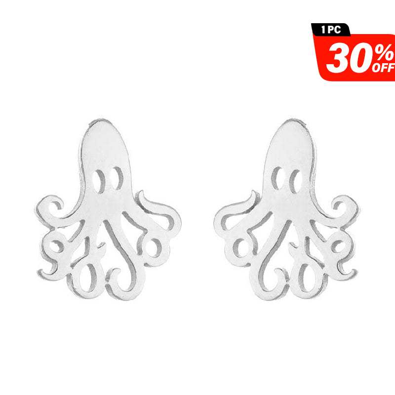 Sterling Silver Octopus Earrings丨NueShiny