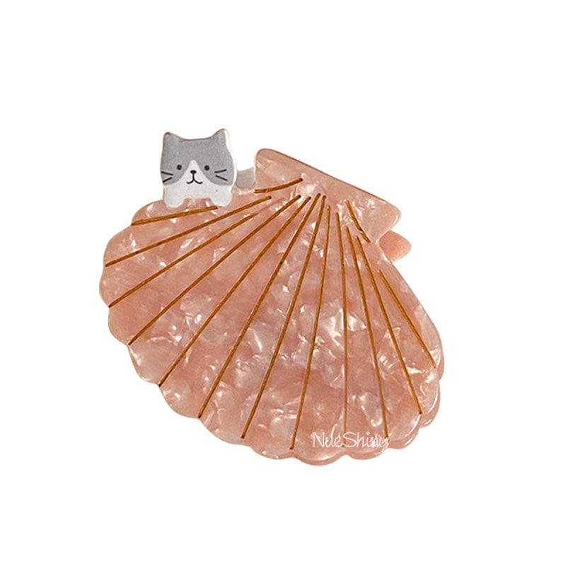 Pink Pearl Shell with A Cat Hair Claw丨NueShiny