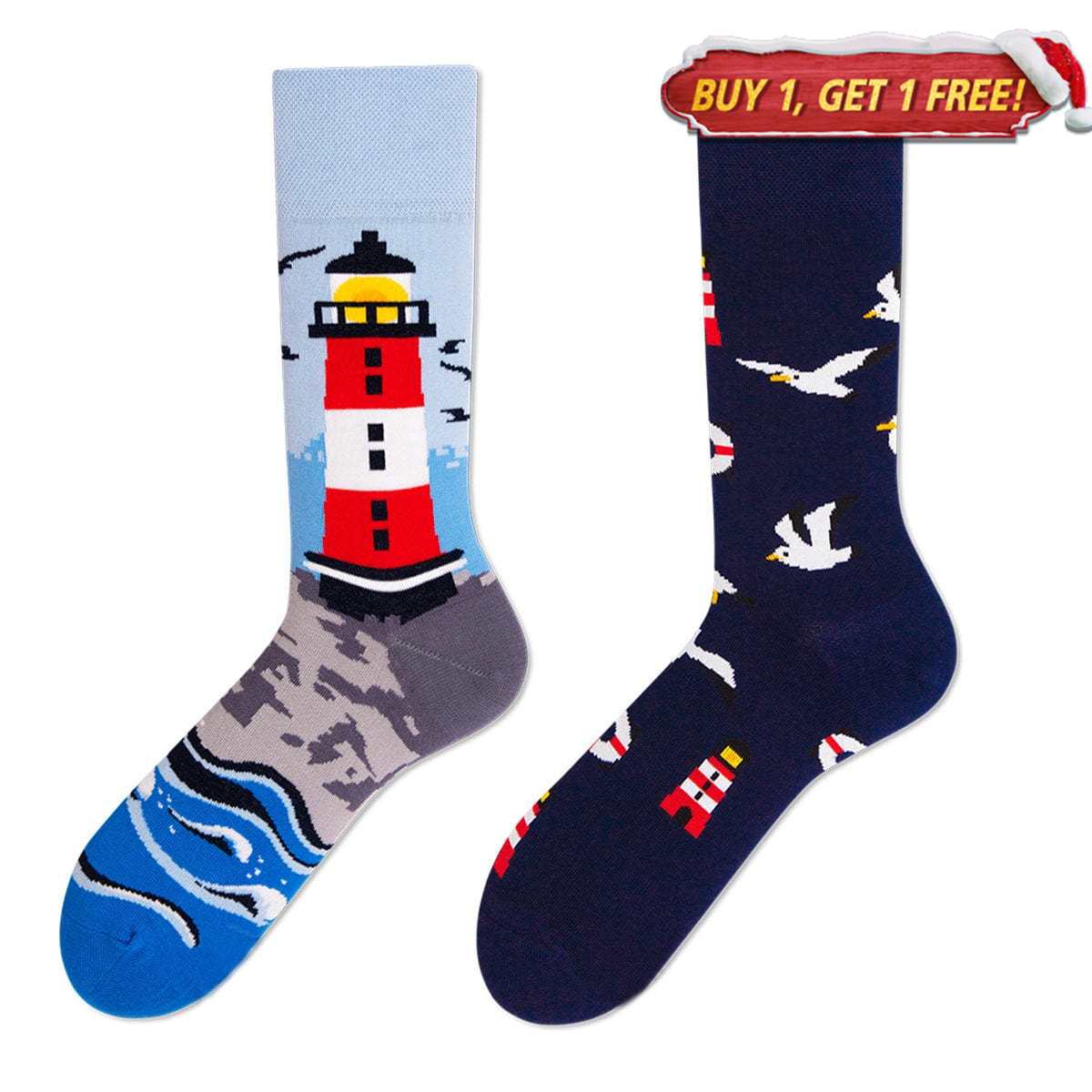 Lighthouse Seagull Socks | Nueshiny