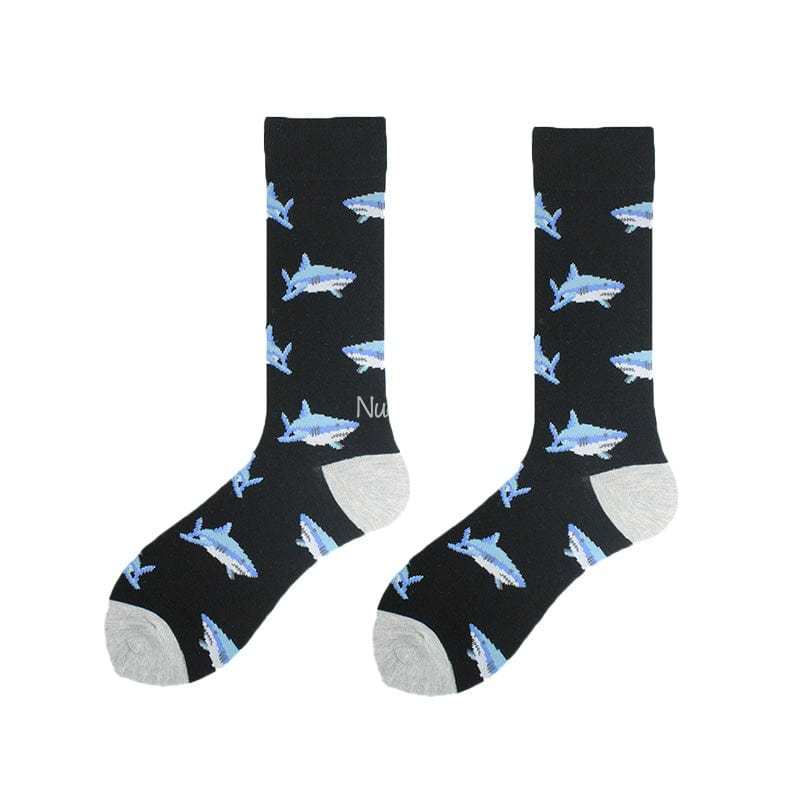 Shark Ocean Series Black Socks丨NueShiny