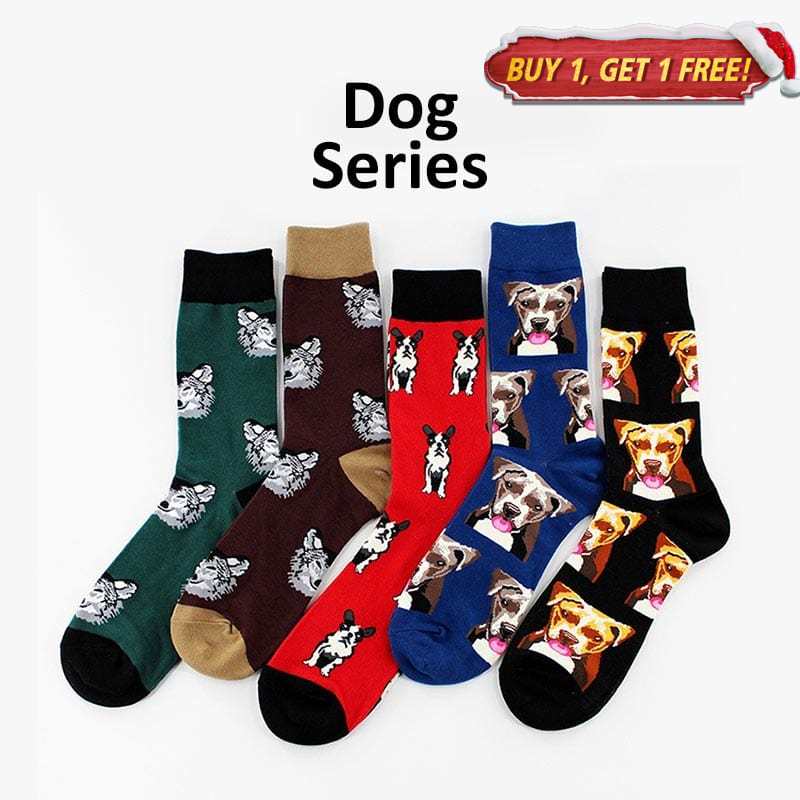 5 Pairs of Dog Animal Series Socks丨NueShiny